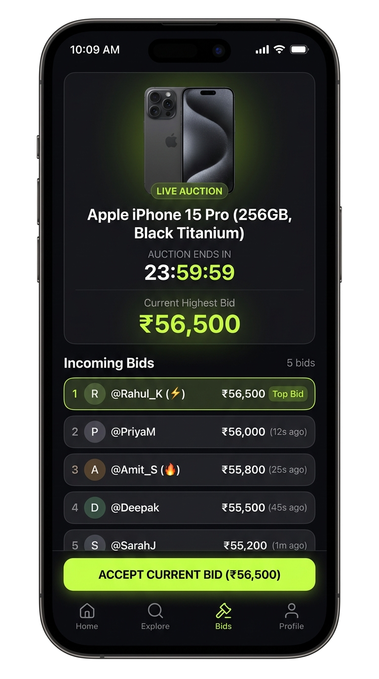Orders screen